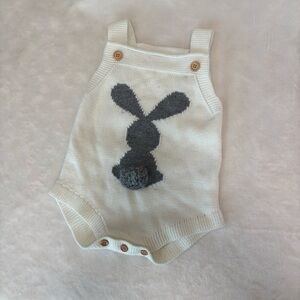 Bunny sweater romper baby boy Easter 6-12 months